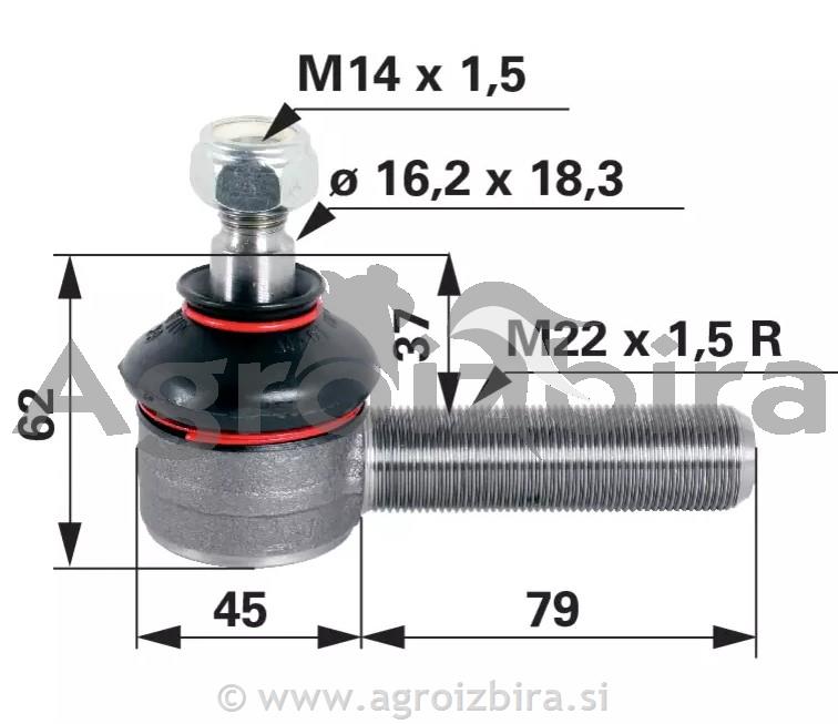 KONČNIK VOLANA STEYR M22X1.5 K16,3