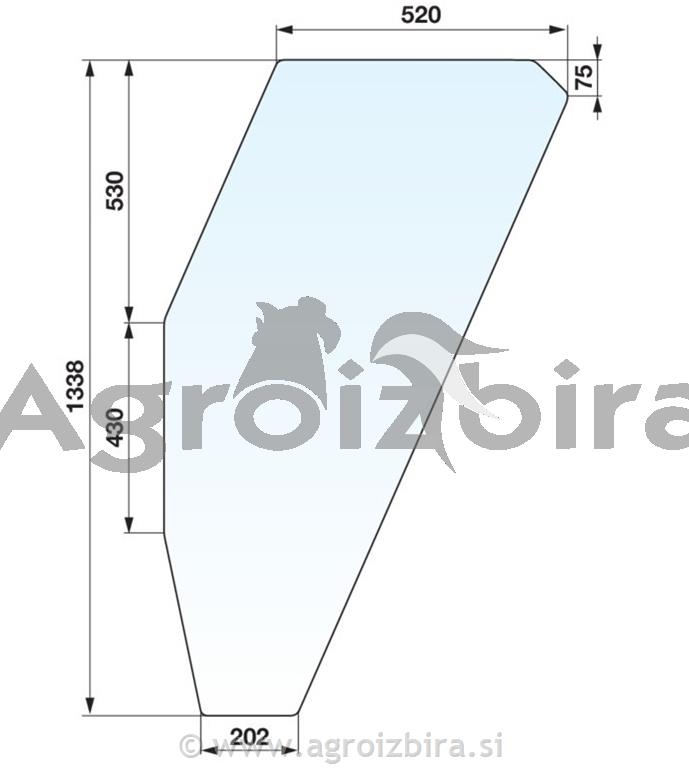 STEKLO VRAT FIAT kabina CS17 LEVO