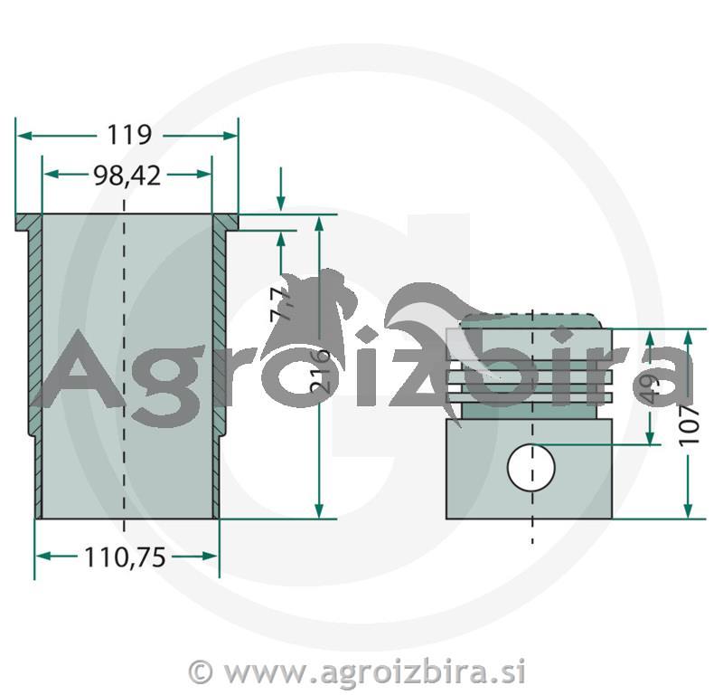 SKLOP MOTORJA CASE 3 Ringe, O 98,43 mm