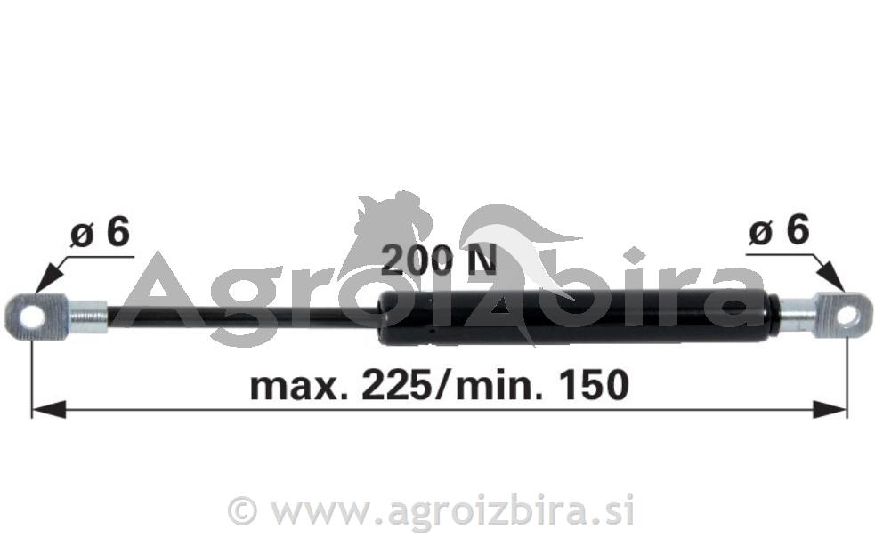 PLINSKI AMORTIZER L=225 F=160N CASE