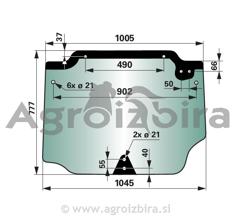 STEKLO KABINE ZADAJ zgoraj NH T4050F