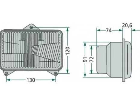 ŽAROMET SPREDNJI OGLAT H4 168x106x95 brez pozicije