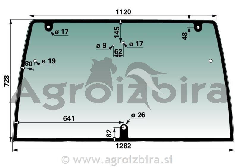 STEKLO KABINE ZADNJE GEOTRAC 64 74 84 94