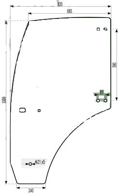 STEKLO KABINE VRAT levo FIAT NH LOCH NH8