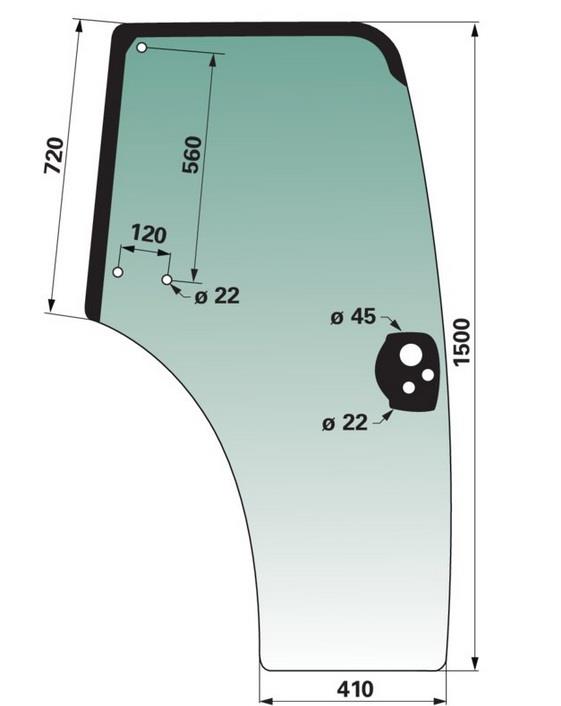 STEKLO KABINE VRATE DESNO STEYR