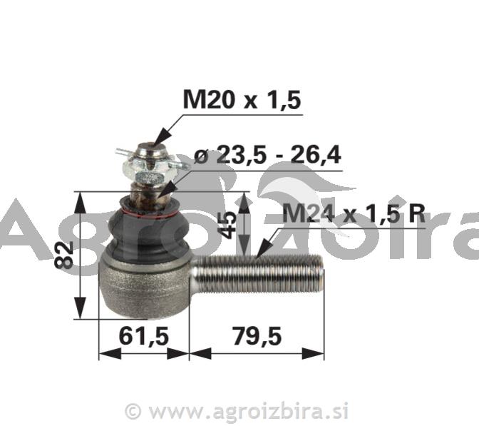KONČNIK M24X1.5 k23.5mm zd STEYR