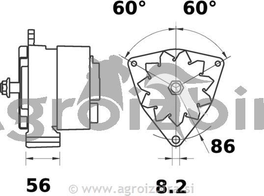 ALTERNATOR MOTORJA 14V 120A IA1153 AAK4322 ISKRA