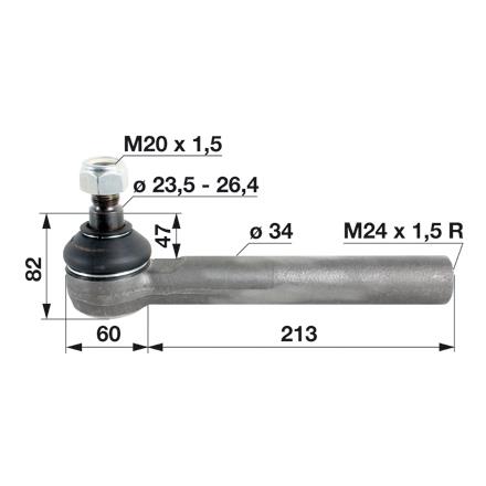 ZGLOB VEZNEGA DROGA notranji desni M24x1.5mm K23.5mm STEYR CASE
