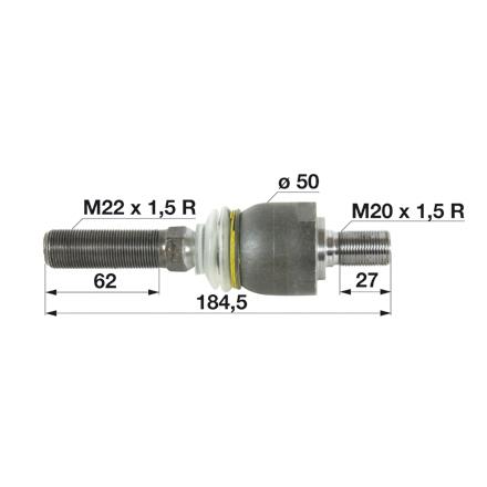 ZGLOB VOLANA AKSIALNI M22x1.5mm / M20x1.5mm FENDT JOHN DEERE