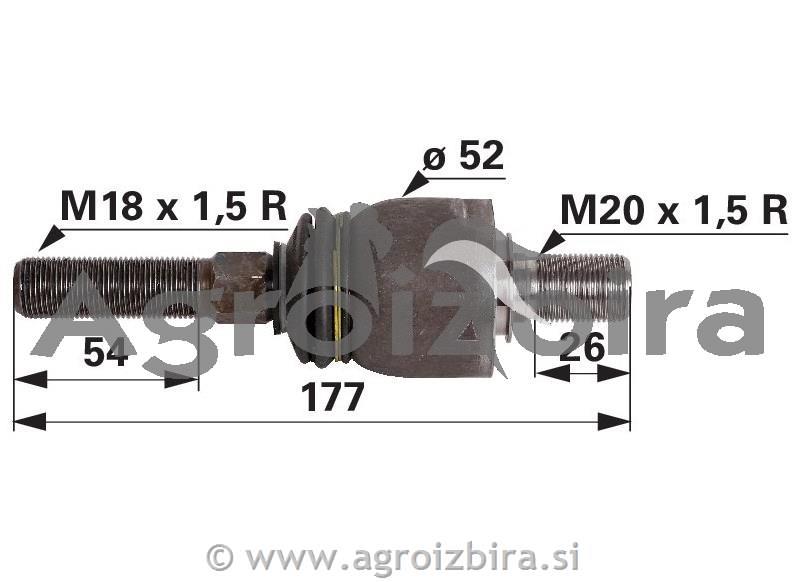 AKSIALNI ZGLOB M18x1.5D / M20x1.5D